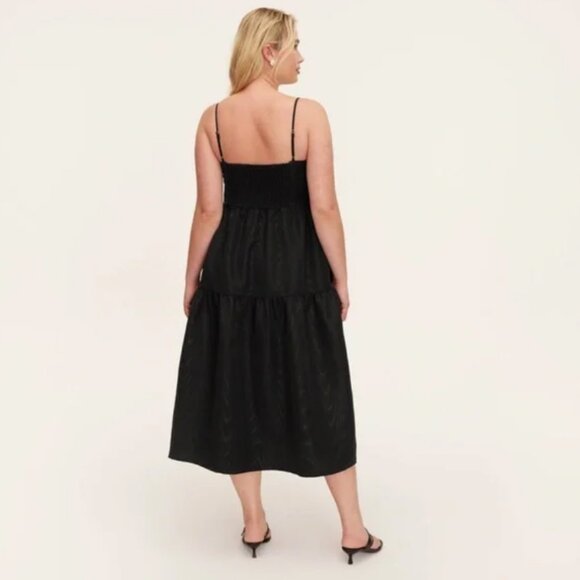 Kate Spade x Target Midi Dress Black Tiered Ruffle Party Cocktail Coquette - Picture 3 of 3